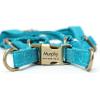imageAngie and Allie Organic Cotton Personalized Step in Dog Harness with Brass BuckleCustom Dog Halter VestsAdjustable No Pull Canine Halter Harness for Small Medium Large DogsPeacock Blue