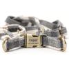 imageAngie and Allie Organic Cotton Personalized Step in Dog Harness with Brass BuckleCustom Dog Halter VestsAdjustable No Pull Canine Halter Harness for Small Medium Large DogsPlaid Grey