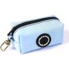 imageOrganic Cotton Dog Poop Bag Holder for Leash Brass Hardware Waste Bag Dispenser Pet Waste Management SolutionBlue