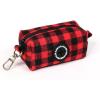 imageOrganic Cotton Dog Poop Bag Holder for Leash Brass Hardware Waste Bag Dispenser Pet Waste Management SolutionBuffalo Plaid Red