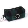 imageOrganic Cotton Dog Poop Bag Holder for Leash Brass Hardware Waste Bag Dispenser Pet Waste Management SolutionPlaid Green