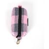 imageOrganic Cotton Dog Poop Bag Holder for Leash Brass Hardware Waste Bag Dispenser Pet Waste Management SolutionPlaid Pink