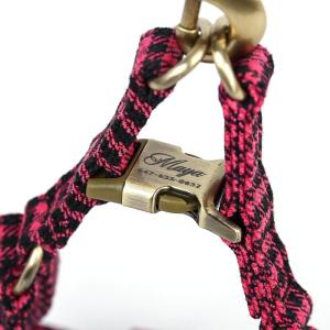 imageAngie and Allie Organic Cotton Personalized Step in Dog Harness with Brass BuckleCustom Dog Halter VestsAdjustable No Pull Canine Halter Harness for Small Medium Large DogsShepherd Fuschia