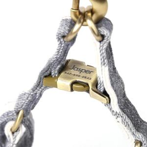 imageAngie and Allie Organic Cotton Personalized Step in Dog Harness with Brass BuckleCustom Dog Halter VestsAdjustable No Pull Canine Halter Harness for Small Medium Large DogsPlaid Grey