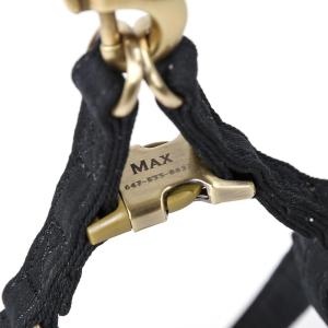 imageAngie and Allie Organic Cotton Personalized Step in Dog Harness with Brass BuckleCustom Dog Halter VestsAdjustable No Pull Canine Halter Harness for Small Medium Large DogsBlack