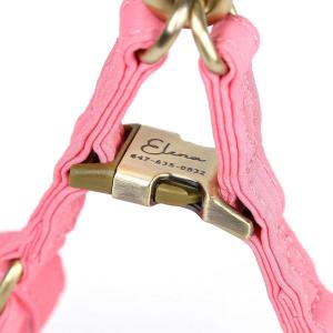 imageAngie and Allie Organic Cotton Personalized Step in Dog Harness with Brass BuckleCustom Dog Halter VestsAdjustable No Pull Canine Halter Harness for Small Medium Large DogsCoral