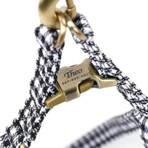 imageAngie and Allie Organic Cotton Personalized Step in Dog Harness with Brass BuckleCustom Dog Halter VestsAdjustable No Pull Canine Halter Harness for Small Medium Large DogsShepherd Black  White
