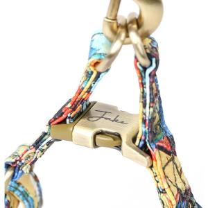 imageAngie and Allie Organic Cotton Personalized Step in Dog Harness with Brass BuckleCustom Dog Halter VestsAdjustable No Pull Canine Halter Harness for Small Medium Large DogsFrench Countryside