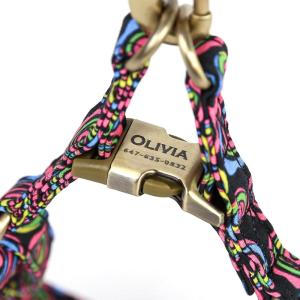 imageAngie and Allie Organic Cotton Personalized Step in Dog Harness with Brass BuckleCustom Dog Halter VestsAdjustable No Pull Canine Halter Harness for Small Medium Large DogsRoses