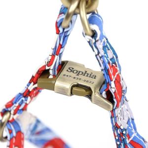 imageAngie and Allie Organic Cotton Personalized Step in Dog Harness with Brass BuckleCustom Dog Halter VestsAdjustable No Pull Canine Halter Harness for Small Medium Large DogsRhododendron