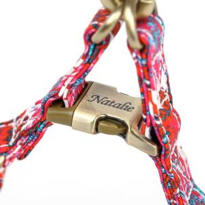 imageAngie and Allie Organic Cotton Personalized Step in Dog Harness with Brass BuckleCustom Dog Halter VestsAdjustable No Pull Canine Halter Harness for Small Medium Large DogsBlooms