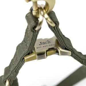 imageAngie and Allie Organic Cotton Personalized Step in Dog Harness with Brass BuckleCustom Dog Halter VestsAdjustable No Pull Canine Halter Harness for Small Medium Large DogsMilitary Green