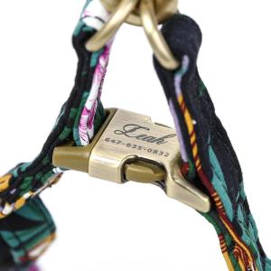 imageAngie and Allie Organic Cotton Personalized Step in Dog Harness with Brass BuckleCustom Dog Halter VestsAdjustable No Pull Canine Halter Harness for Small Medium Large DogsTropical Night