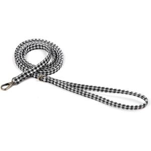imageOrganic Cotton Dog Leash for SmallMedium and Large BreedBrass Hardware Pet Leash for WalkingRunning and Training 6FTShepherd Black  White