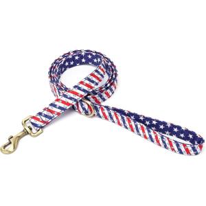 imageOrganic Cotton Dog Leash for SmallMedium and Large BreedBrass Hardware Pet Leash for WalkingRunning and Training 6FTStars and Stripes
