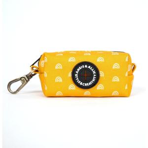 imageOrganic Cotton Dog Poop Bag Holder for Leash Brass Hardware Waste Bag Dispenser Pet Waste Management SolutionHobo Rainbow
