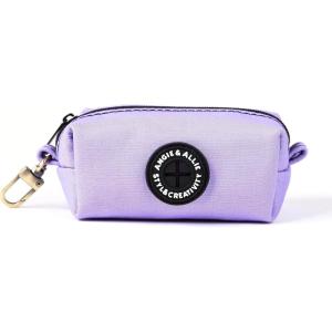 imageOrganic Cotton Dog Poop Bag Holder for Leash Brass Hardware Waste Bag Dispenser Pet Waste Management SolutionLavender