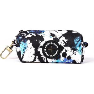 imageOrganic Cotton Dog Poop Bag Holder for Leash Brass Hardware Waste Bag Dispenser Pet Waste Management SolutionLotus