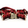 imageAngie and Allie Organic Cotton Personalized Step in Dog Harness with Brass BuckleCustom Dog Halter VestsAdjustable No Pull Canine Halter Harness for Small Medium Large DogsBuffalo Plaid Red