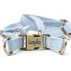 imageAngie and Allie Organic Cotton Personalized Step in Dog Harness with Brass BuckleCustom Dog Halter VestsAdjustable No Pull Canine Halter Harness for Small Medium Large DogsBlue