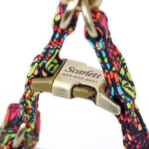 imageAngie and Allie Organic Cotton Personalized Step in Dog Harness with Brass BuckleCustom Dog Halter VestsAdjustable No Pull Canine Halter Harness for Small Medium Large DogsAfrican