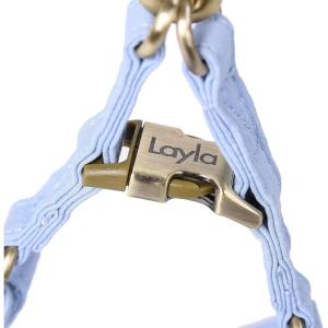 imageAngie and Allie Organic Cotton Personalized Step in Dog Harness with Brass BuckleCustom Dog Halter VestsAdjustable No Pull Canine Halter Harness for Small Medium Large DogsBlue