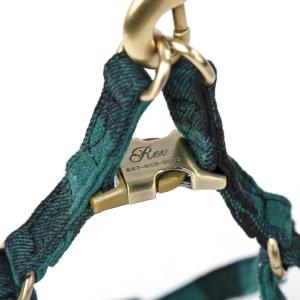 imageAngie and Allie Organic Cotton Personalized Step in Dog Harness with Brass BuckleCustom Dog Halter VestsAdjustable No Pull Canine Halter Harness for Small Medium Large DogsPlaid Green