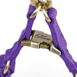 imageAngie and Allie Organic Cotton Personalized Step in Dog Harness with Brass BuckleCustom Dog Halter VestsAdjustable No Pull Canine Halter Harness for Small Medium Large DogsPurple Tornado