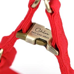 imageAngie and Allie Organic Cotton Personalized Step in Dog Harness with Brass BuckleCustom Dog Halter VestsAdjustable No Pull Canine Halter Harness for Small Medium Large DogsPoinciana Red