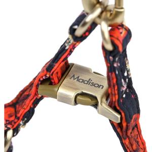 imageAngie and Allie Organic Cotton Personalized Step in Dog Harness with Brass BuckleCustom Dog Halter VestsAdjustable No Pull Canine Halter Harness for Small Medium Large DogsPomegranate