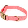 imagePersonalized Dog Collar with Name and Phone Number EngravedAdjustable Custom Puppy CollarOrganic Cotton Pet Collar for Small Medium Large Boy Girl DogsCoral
