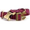 imagePersonalized Dog Collar with Name and Phone Number EngravedAdjustable Custom Puppy CollarOrganic Cotton Pet Collar for Small Medium Large Boy Girl DogsShepherd Fuschia