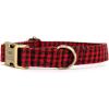 imagePersonalized Dog Collar with Name and Phone Number EngravedAdjustable Custom Puppy CollarOrganic Cotton Pet Collar for Small Medium Large Boy Girl DogsShepherd Red