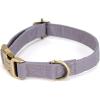 imagePersonalized Dog Collar with Name and Phone Number EngravedAdjustable Custom Puppy CollarOrganic Cotton Pet Collar for Small Medium Large Boy Girl DogsLight Grey