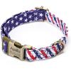 imagePersonalized Dog Collar with Name and Phone Number EngravedAdjustable Custom Puppy CollarOrganic Cotton Pet Collar for Small Medium Large Boy Girl DogsStars and Stripes