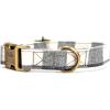 imagePersonalized Dog Collar with Name and Phone Number EngravedAdjustable Custom Puppy CollarOrganic Cotton Pet Collar for Small Medium Large Boy Girl DogsPlaid Grey