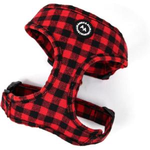 imageAngie and Allie Organic Cotton Dog HarnessNo Pull Pet Harness with Leash DRingAdjustable Soft Padded Dog VestComfortableSustainableBreathable and Stylish for Your Canine CompanionBuffalo Plaid Red