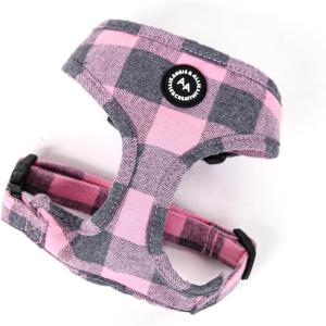 imageAngie and Allie Organic Cotton Dog HarnessNo Pull Pet Harness with Leash DRingAdjustable Soft Padded Dog VestComfortableSustainableBreathable and Stylish for Your Canine CompanionPlaid Pink