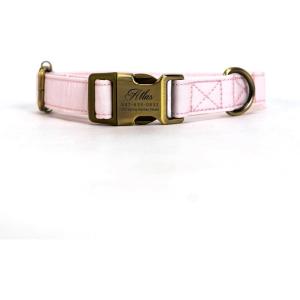 imagePersonalized Dog Collar with Name and Phone Number EngravedAdjustable Custom Puppy CollarOrganic Cotton Pet Collar for Small Medium Large Boy Girl DogsPink