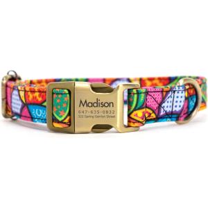 imagePersonalized Dog Collar with Name and Phone Number EngravedAdjustable Custom Puppy CollarOrganic Cotton Pet Collar for Small Medium Large Boy Girl DogsDream Fantasy