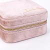 imageAngelinas Palace Personalized Italian Velvet Jewelry Case With Name Necklace Ring Storage Box Monogram Travel Jewelry Organizer Wedding Party Bridesmaid Gift for HerPeach