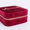 imageAngelinas Palace Personalized Italian Velvet Jewelry Case With Name Necklace Ring Storage Box Monogram Travel Jewelry Organizer Wedding Party Bridesmaid Gift for HerDeep Red