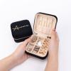 imageAngelinas Palace Personalized Italian Velvet Jewelry Case With Name Necklace Ring Storage Box Monogram Travel Jewelry Organizer Wedding Party Bridesmaid Gift for HerBlack