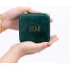 imageAngelinas Palace Personalized Italian Velvet Jewelry Case With Name Necklace Ring Storage Box Monogram Travel Jewelry Organizer Wedding Party Bridesmaid Gift for HerHunter Green