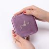 imageAngelinas Palace Personalized Italian Velvet Jewelry Case With Name Necklace Ring Storage Box Monogram Travel Jewelry Organizer Wedding Party Bridesmaid Gift for HerLavender