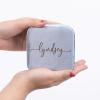 imageAngelinas Palace Personalized Italian Velvet Jewelry Case With Name Necklace Ring Storage Box Monogram Travel Jewelry Organizer Wedding Party Bridesmaid Gift for HerBaby Blue