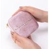 imageAngelinas Palace Personalized Italian Velvet Jewelry Case With Name Necklace Ring Storage Box Monogram Travel Jewelry Organizer Wedding Party Bridesmaid Gift for HerBaby pink