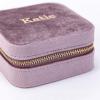 imageAngelinas Palace Personalized Italian Velvet Jewelry Case With Name Necklace Ring Storage Box Monogram Travel Jewelry Organizer Wedding Party Bridesmaid Gift for HerLilac