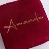 imageAngelinas Palace Personalized Italian Velvet Jewelry Case With Name Necklace Ring Storage Box Monogram Travel Jewelry Organizer Wedding Party Bridesmaid Gift for HerDeep Red