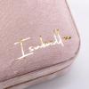 imageAngelinas Palace Personalized Italian Velvet Jewelry Case With Name Necklace Ring Storage Box Monogram Travel Jewelry Organizer Wedding Party Bridesmaid Gift for HerPeach